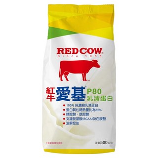 RED COW 紅牛 愛基P80乳清蛋白 (100%純濃縮 82%蛋白質含量), 500g, 1包