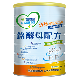 易而善 德森蜜 鉻酵母配方 20%蛋白質比例 高纖/高鈣 無額外添加精緻糖, 1.5kg, 1罐