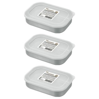 日本ECHO 不鏽鋼保鮮盒 冰箱收納保鮮 透明盒蓋, 附蓋, 3個