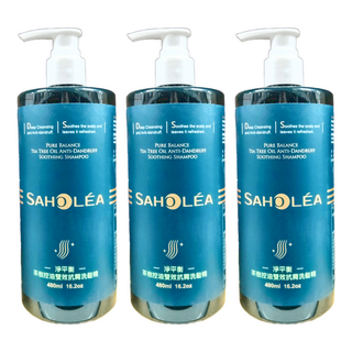 SAHOLEA 森歐黎漾 淨平衡茶樹控油雙效抗屑洗髮精, 480ml, 3瓶