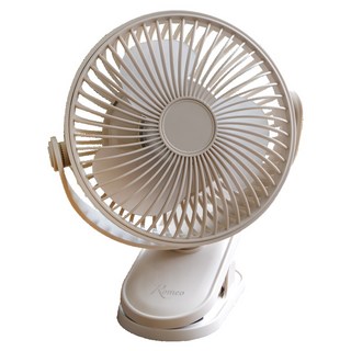 ROMEO 羅蜜歐 USB充電式夜燈桌夾扇, DFK-120, 米白色
