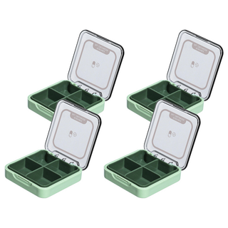 便攜式迷你藥盒 G468 尺寸7.5cm*7.5cm*2cm 四格分裝 密封防潮, 1組