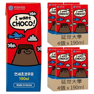 Yonsei 延世牛奶 保久調味乳 可可風味, 190ml, 8個