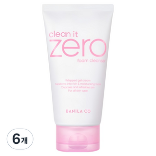 BANILA CO 芭妮蘭 Clean It Zero零感肌經典潤澤潔面乳, 150ml, 6條