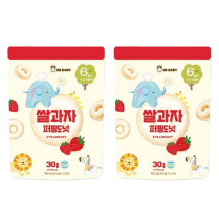 萌寶寶 米泡芙 6個月以上 白米92.5%, 草莓, 30g, 2包