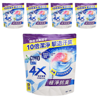 白蘭 4X極淨酵素抗病毒洗衣球補充包 抗臭護纖, 30顆, 5袋