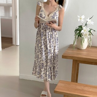 afinar 女性蕾絲附胸墊睡衣連身裙