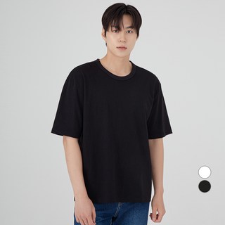 BASE ALPHA ESSENTIALS 高密度優質寬鬆版短袖T恤, 黑色