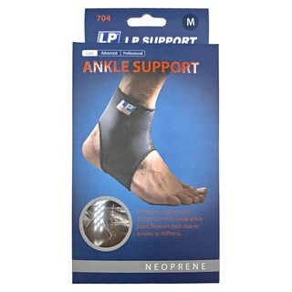 LP SUPPORT 標準型踝部護套, 黑色, 1個