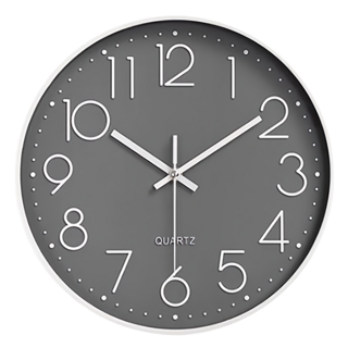 Joeki 北歐風靜音時鐘, 04 灰底白字