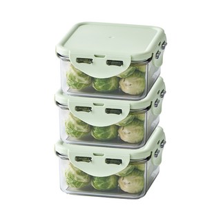 락앤락 비스프리 퓨어 정사각 밀폐용기, 3개, 420ml