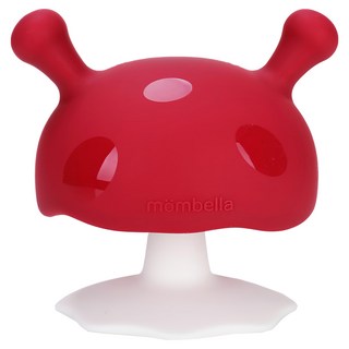 Mombella 啾比小蘑菇固齒器, 採用食用級矽膠色料，安全無憂，柔軟有彈性，可耐高溫消毒, 25g, 煙囪紅, 1個