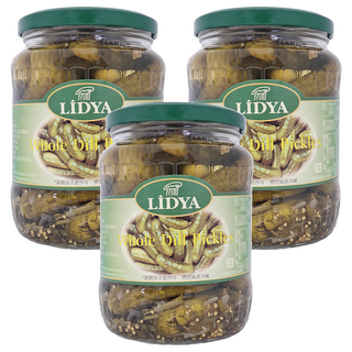 LIDYA 莉迪亞 蒔蘿醋漬酸瓜, 670公克, 360公克固形量, 土耳其原產, 720ml, 3罐