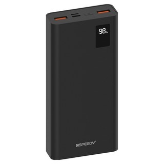 스피디 슬림핏 PD 20W 고속충전 보조배터리 20000mAh + C타입 20W 케이블 세트, 블랙, SPE-B2PA20DPQ