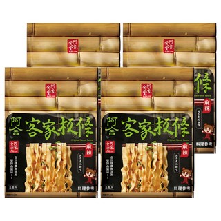 阿舍食堂 客家粄條 辣味 勁寬板條口感 蛋奶素 Q彈麵體, 475g, 4袋