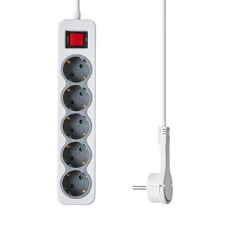 홈플래닛 납작 플러그 멀티탭 5구, 4m, 화이트, 1개