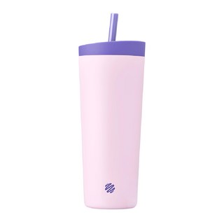Blender Bottle Tumbler 2合1雙飲口不鏽鋼吸管杯 24oz, 日向紫蝶, 1個, 710ml