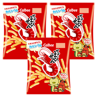 Calbee 卡樂比 Kappa Ebisen 河童蝦條 香酥卡滋 鮮蝦風味餅乾, 77g, 3包