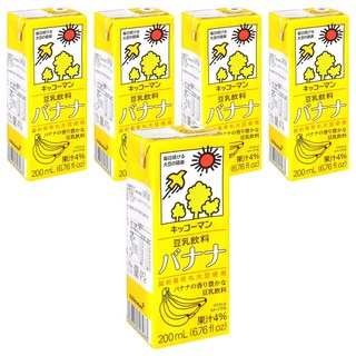 KIKKOMAN 龜甲萬 豆乳 香蕉風味 果汁4%, 200ml, 5入