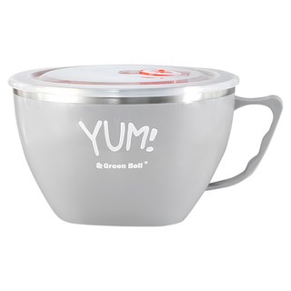Green Bell 綠貝 Yum!316不銹鋼隔熱碗, 灰色, 1個