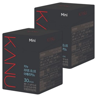 KANU 輕焙美式咖啡迷你隨身包, 900mg, 30條, 2盒