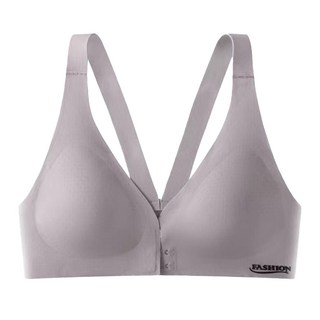 BEST 前扣調整型無痕內衣一件組, 冰絲美背, 一體無鋼圈, XXL, 灰紫色