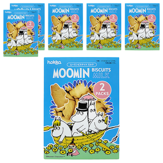 hokka 北陸製菓 嚕嚕米造型餅乾 奶香味十足 濃郁牛奶內餡 精巧小袋裝 方便攜帶 日本製造, 72g, 6盒