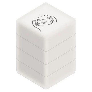 sun-star 可愛動物三連拍浸透印章3入組 貓咪 深灰色 日本進口 文具大賞, 1組