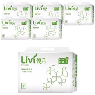 LIVI 優活 抽取式衛生紙, 12包, 6袋