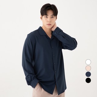 CARET 男士防皺開領長袖襯衫