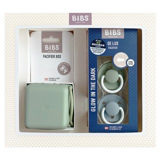 BIBS De Lux 奶嘴禮盒組, 灰綠夜光, 1組, 不適用
