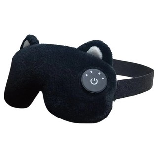 無線調溫熱敷眼罩 聲音提示 循環充電, 黑貓