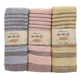 咖啡紗毛巾 Set 3 33cm*70cm 95%棉 5% 聚酯纖維 台灣製, 610-8, 1組