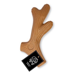 멍냥 반려동물 프리미엄 우드스틱 장난감 뿔모양, 나무색, 1개