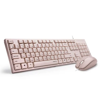 RASTO RZ3 超手感USB有線鍵鼠組, R-PCA028, 粉色, 薄膜式鍵盤