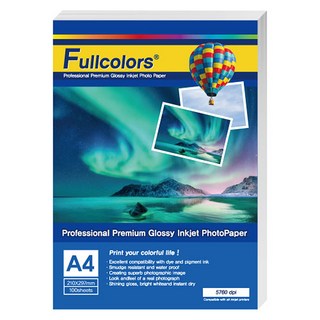 Fullcolors 全彩 噴墨亮面相片紙, A4, 100張
