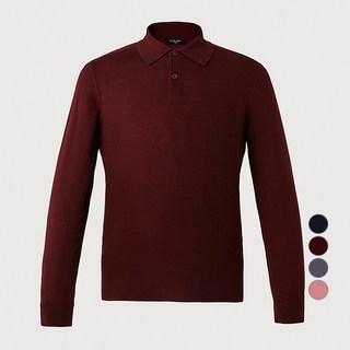 INDIAN 男士可水洗素色長袖Polo針織衫 MIVBL4F8261