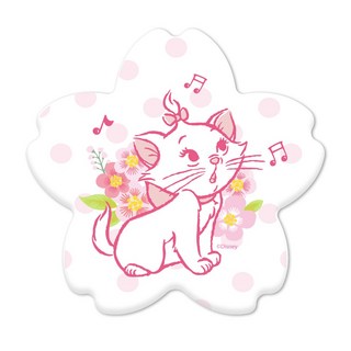 收納王妃 迪士尼櫻花造型珪藻土杯墊, 瑪麗貓 粉色 + 白色, 1個