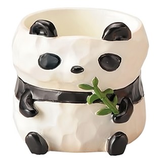 UMEZAWA TRADING 無底孔樹脂小盆熊貓 3770-a 可愛造型盆栽, 50 × 55 × 48mm, 1入
