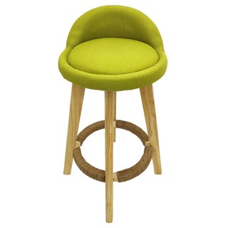 CFLY 時尚家居 實木旋轉高腳椅-60高 舒適吧台椅, 綠色, 1件