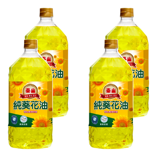泰山 純葵花油，89%不飽和脂肪酸，耐高溫220°C，富含維生素E, 2L, 4瓶
