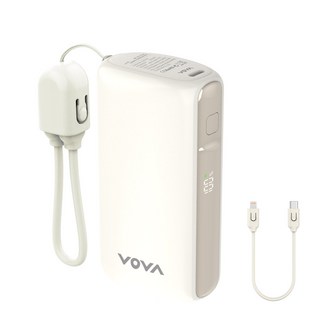 보바 그립 미니 고속충전 보조배터리 10000mAh, VA-115, 아이보리