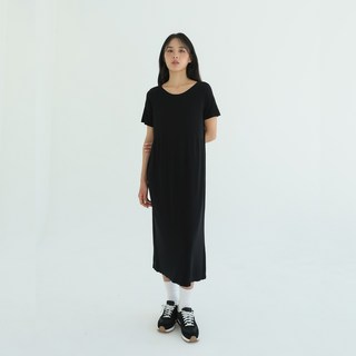 세컨스킨 여성용 통기성 심리스 모달 루즈핏 반팔 원피스