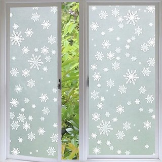 自黏加大加寬玻璃防窺防曬貼, 90X300 CM, 小雪花, 300 x 90cm