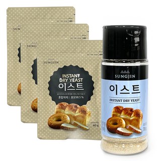 Sungjin 罐裝酵母粉 70g+夾鏈袋裝酵母粉 60g 3入, 1套