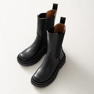 afinar 半圓頭切爾西中筒靴