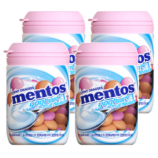 mentos 曼陀珠 罐裝曼陀珠 優格口味, 120g, 4罐