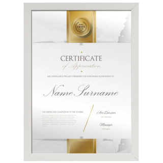 TRENY 原色調A4獎狀證書相框, 可直擺/橫擺/掛牆, 白色, W23 x D1.5 x H32cm, 1個