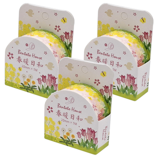 Bentoto House 本朵愛舍 日式和風和紙膠帶 3個, 春暖日和, 1組