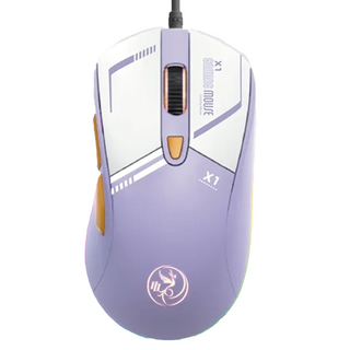 HONG JIN 宏晉 X1 自訂義巨集電競滑鼠 紫色 RGB燈光 人體工學設計
